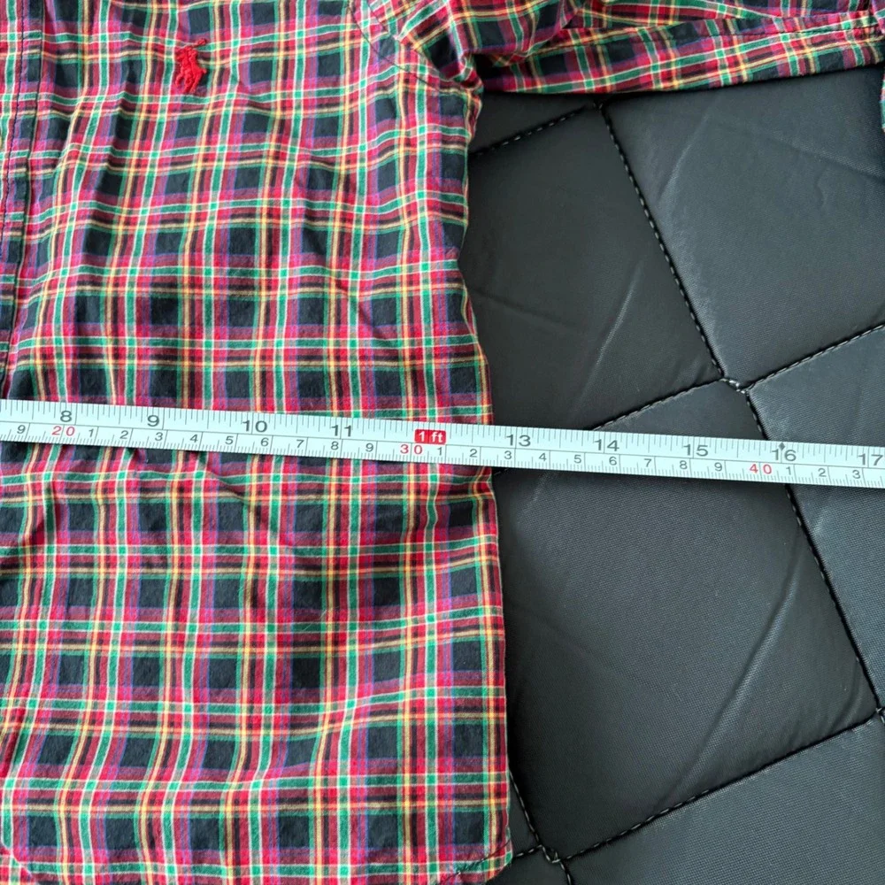 Ralph Lauren Toddler Boys Red Green Plaid Button Down Shirt 2T